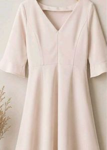 Elegant Beige Flare Dress