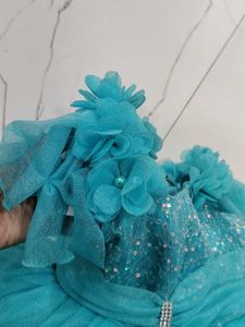 Cute Blue Flower Girl Dress