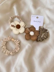 Cute Flower Hair Ties Scrunchies Set
