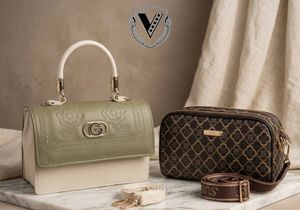 Chic Two-Tone Handbag &amp; Crossbody Set
