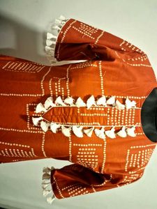Cotton daily  wear Rust  kurta