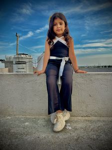 Cute Black &amp; White Jumpsuit for Girls