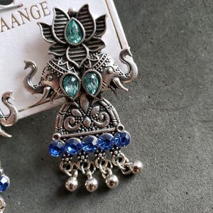 Elephant Lotus Drop Earrings