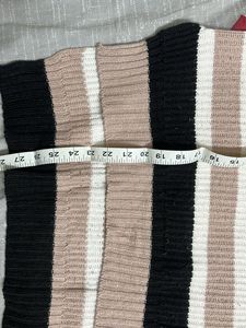 Trendy Striped Turtleneck Sweater