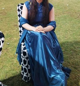 silk gown duppata set