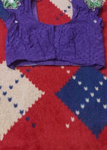 Purple and green ready to wear saree