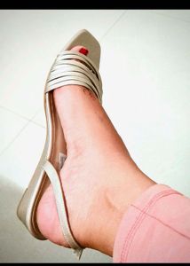'W' Rose Gold Square Toe Wedges