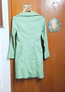 Light Green Collared Shirt Dress