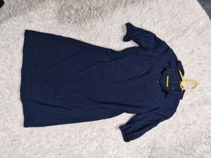Navy Blue Long Sleeve Tunic Top
