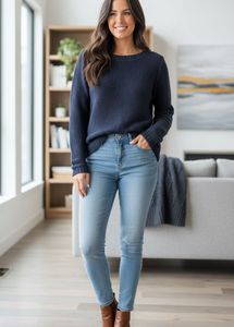 Free with any order- Vero Moda Blue Knit Sweater
