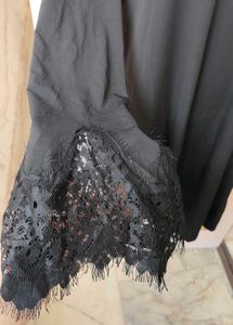 Elegant Black Lace Sleeve dress