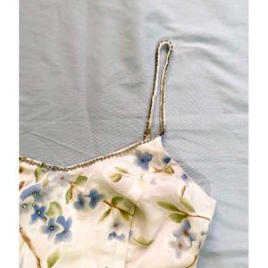 Elegant Floral Print Slip Dress