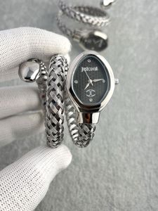 Just Cavalli Silver Tone Braided Watch