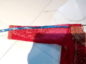 Stunning Red &amp; Blue Embroidered Lehenga Choli