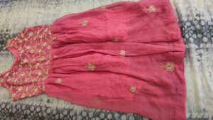 Beautiful Pink Kurta Set with Gold Embroidery