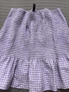 h&amp;m Lavender Gingham Mini Skirt
