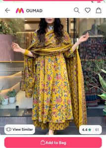 Vibrant Yellow Floral Print Kurta Set