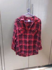 Red Plaid Flannel Shirt