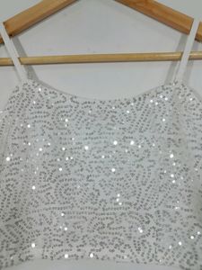 Studiorasa White Sequenced Netted Top (Women)