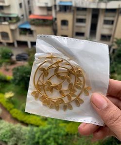 Gold Leaf Hoop Earrings