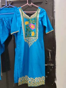 Embroidered punjabi salwar suit with dupatta