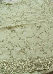 Elegant Embroidered Green Saree
