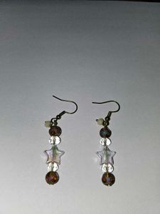 Handmade Sparkling Star Dangle Earrings