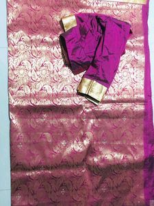 PATTUSAREE WITH BLOUSE, GOLD COLOR WORK