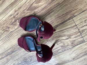 Maroon Suede Strappy Heels
