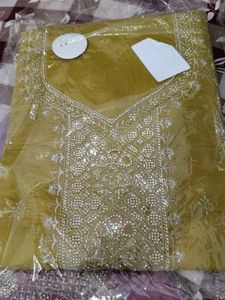 Embroidered and jourkan work Kurta Set