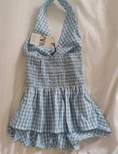 cute Gingham Twist Halter Top