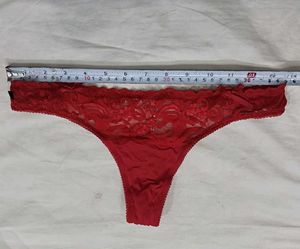 🪔 Red Lace Trim Thong Panty