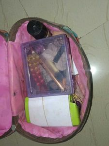 Striped Cosmetic Pouch