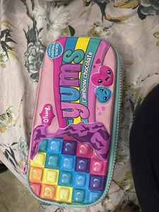 Cute Rainbow Chocolate Pop It Pencil Case