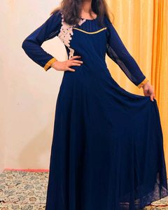 Elegant Navy Blue Maxi Dress
