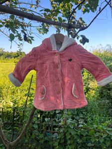 Charming Pink Quilted Jacket with Hood