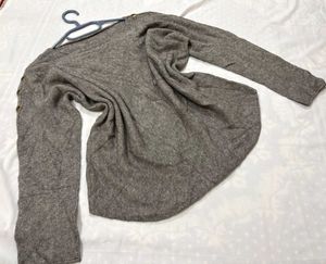 🎁Stylish Gray Long Sleeve Top A