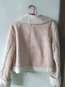 Pink Faux Shearling Lined Jacket