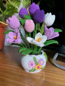 Handmade Crocheted Flower Arrangement