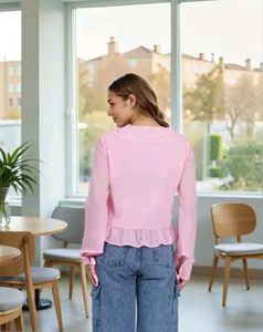 🔻 LOWEST - Pink Ruffle V-Neck Blouse