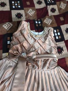 Elegant Girls' Party Gown sleeves inside attached