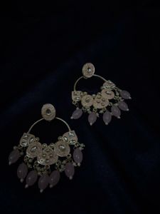 Blush Pink / pastel Chandbali Earrings