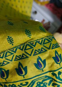 Designer Yellow Kurta with Green Print