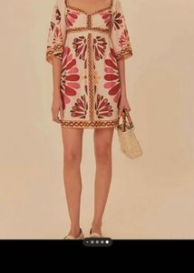 Boho Floral Print Bell Sleeve Mini Dress