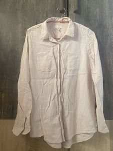 cotton Striped Button-Up Shirt