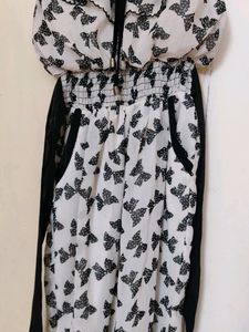 Price Dropp Trendy Bow Print Jumpsuit For Girls