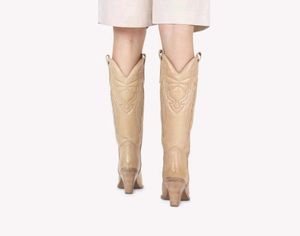 Tan Leather Western Cowboy Boots