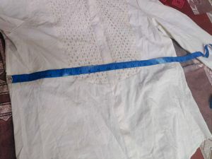 White Lace Detail Button-Up Shirt