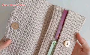 Handmade Crochet Clutch with Rose Design