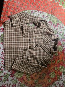 korean Plaid Blazer